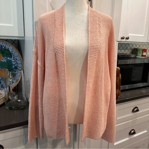 Old Navy Womens Textured Open Front Cardigan Sweater Size M Peach Travel Casual